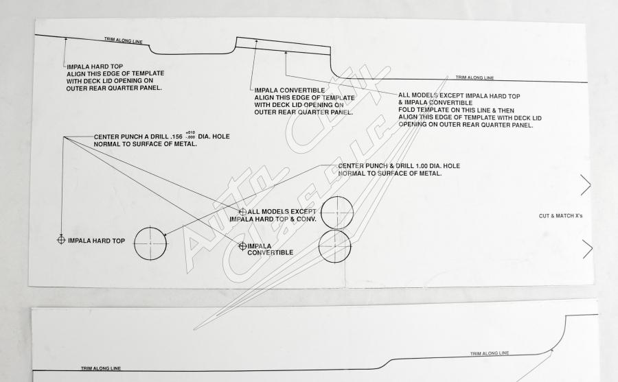 58 Chevrolet Passenger Cars Rear Antenna Template
