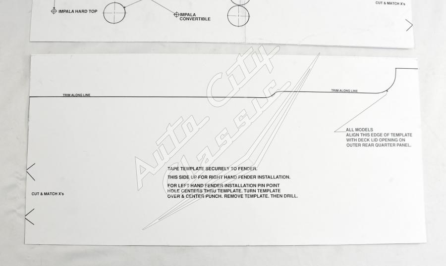 58 Chevrolet Passenger Cars Rear Antenna Template