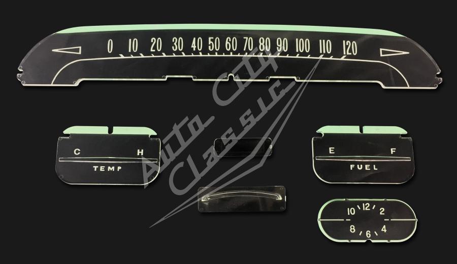 58 Chevrolet Passenger Cars Instrument Lens Face Plate Set