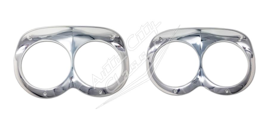58 Chevrolet Passenger Cars Chrome Headlight Bezel Trim Panels