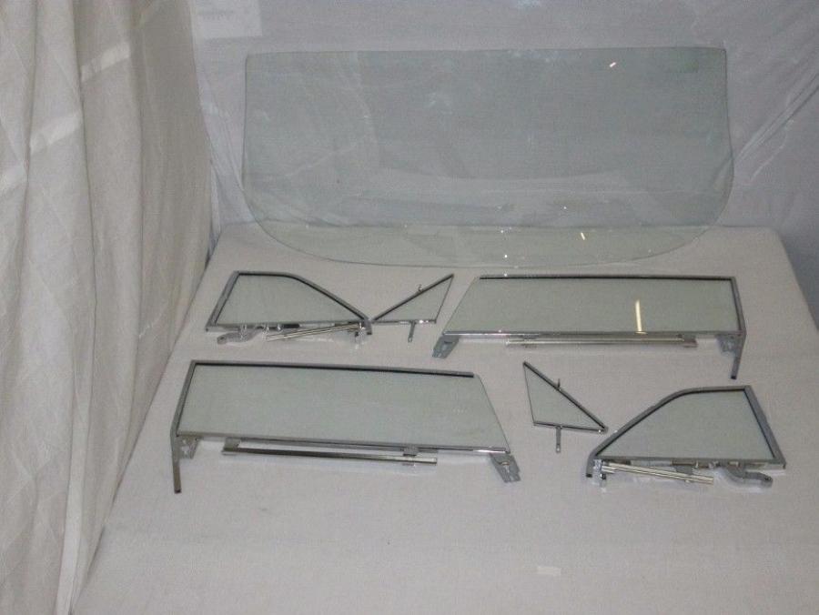 1963-1964 Buick / Chevrolet / Oldsmobile / Pontiac Convertible Windshield and Assembled Side Set 6364CONWSSA