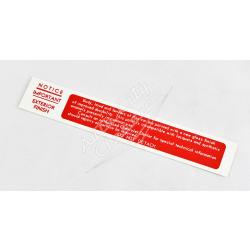 58 Chevrolet Passenger Cars Exterior Finish Firewall Lacquer Decal