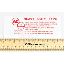 1958-1961 Chevrolet Air Cleaner Decal