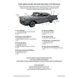 58 Chevrolet Impala 2 Door Hardtop Side Molding Clip