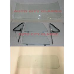 1964-1966 Chevrolet / GMC Pickup Assembled Side Glass set w/ Post and Small Rear Back Glass 6466PUAPSSB