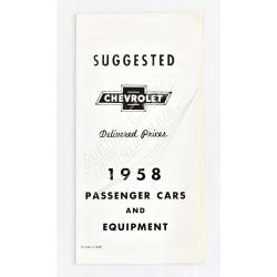58 Chevrolet Passenger Cars Delivered Price Brochure