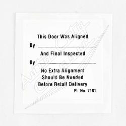 58 Chevrolet Alignment Inspection Door Decal Stickers- Set of 4