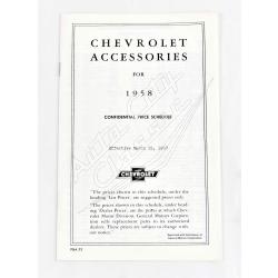 58 Chevrolet Dealer Accessories Price Brochure