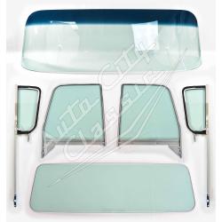 1955-1959 Chevrolet / GMC Cab Complete Glass Package Small Back with Post Assembled Side Glass Set CG-CVY-55-59-PU-A-SSAP