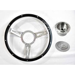 Black Woody Rivet GT Style Steering Wheel Kit SC1430WB-R/S
