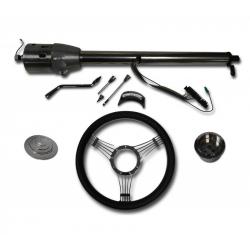 32" Street / Hot Rod Stainless Column Shift Tilt Steering Column with Banjo Wheel Kit SC7003C/P-1411