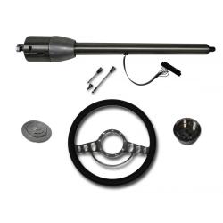 32" Street / Hot Rod Stainless Floor Shift Tilt Steering Column with Impala Wheel Kit SC7007C/P-1412