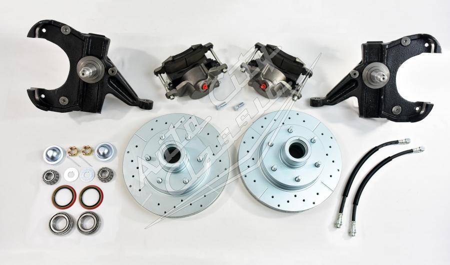 1960-1962 Chevrolet Pickup 6 Lug 2.5" Drop Spindles Front Disc Brake Conversion Wheel Kit